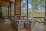 Entry Level Deck with wood burning fireplace